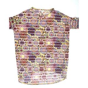 LuLaRoe Irma Tunic Yellow Blue Red Floral XXS‎